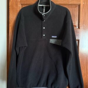 Patagonia Synchilla Snap-T Fleece Mens Large Black Pullover Jacket